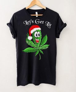 Let’s get lit weed Santa hat Christmas 2023 t hoodie, sweater, longsleeve, shirt v-neck, t-shirt