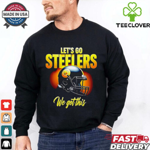 Let’s go Pittsburgh Steelers we got this helmet shirt