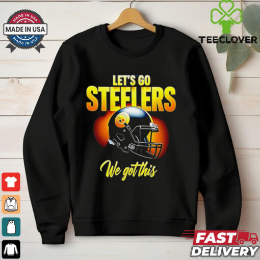 Let’s go Pittsburgh Steelers we got this helmet shirt