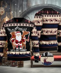 Let‘s Get Merry Christmas Gift Ugly Christmas Sweater Xmas Holiday
