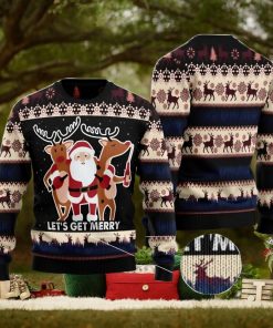 Let‘s Get Merry Christmas Gift Ugly Christmas Sweater Xmas Holiday