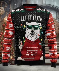 Let‘s Glow Polar Bear Ugly Christmas Sweater Thankgiving Gift Men Women