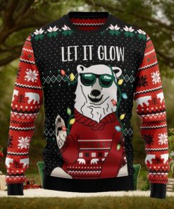Let‘s Glow Polar Bear Ugly Christmas Sweater Thankgiving Gift Men Women