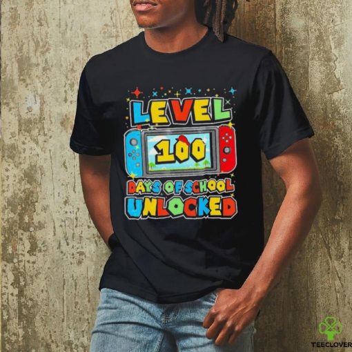 Level 100 Days Of School Unlocked Gamer Video Games Shirt