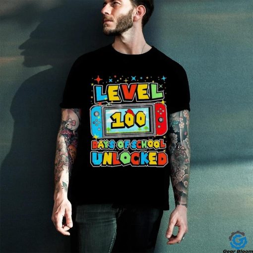 Level 100 Days Of School Unlocked Gamer Video Games Shirt