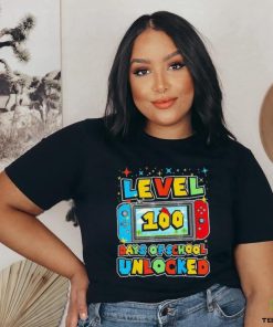 Level 100 Days Of School Unlocked Gamer Video Games Shirt