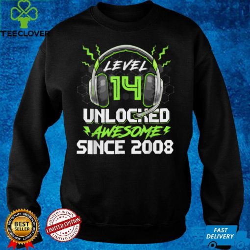 Level 14 Unlocked Awesome 2008 14th Birthday Boys Gifts T Shirt