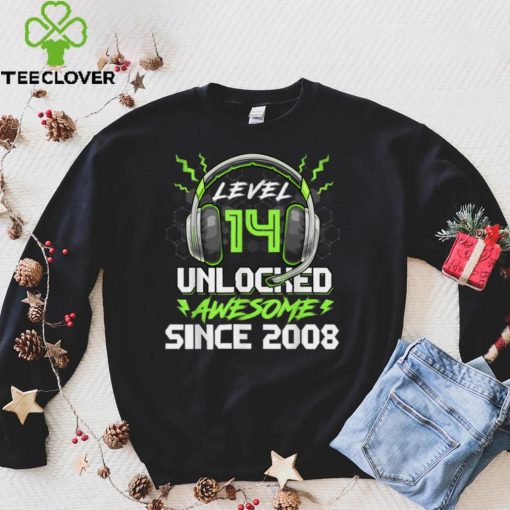 Level 14 Unlocked Awesome 2008 14th Birthday Boys Gifts T Shirt