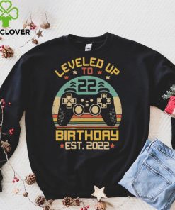 Level Up To 22 Birthday Gamer Est2022 Vintage Video Game Shirt