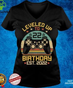 Level Up To 22 Birthday Gamer Est2022 Vintage Video Game Shirt