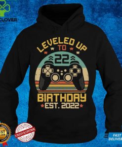 Level Up To 22 Birthday Gamer Est2022 Vintage Video Game Shirt