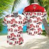 NHL Columbus Blue Jackets Hawaiian Shirt Hibiscus Flowers Pattern hawaiian shirt