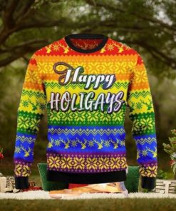 Lgbt Gay Pride Happy Holigays Ugly Sweater Christmas Style Gift For Men And Women