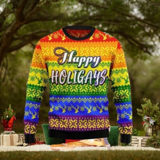 Lgbt Gay Pride Happy Holigays Ugly Sweater Christmas Style Gift For Men And Women