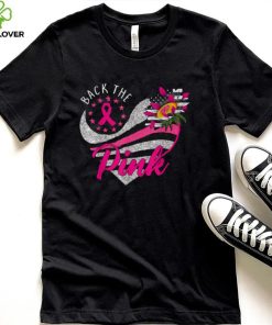 Back The Pink Ribbon Sunflower Heart Breast Cancer Awareness T Shirt