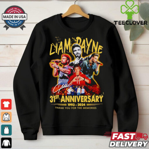 Liam Payne 31st Anniversary 1993 2024 signature thank you for the memories hoodie, sweater, longsleeve, shirt v-neck, t-shirt