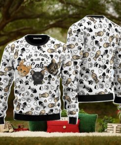 Life Is Better With Cats Christmas Unisex Ugly Sweater