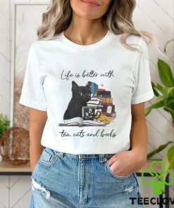 Life Is Better With Tea Cats And Books Shirt