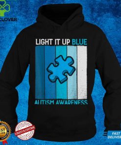 Light It Up Blue Autism Awareness Puzzle Vintage Mom Dad Kid T Shirt