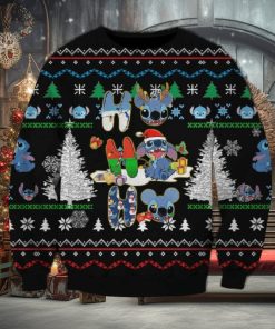 Light Lilo and Stitch Christmas Cider Knitted 3D Sweater For Thanksgiving