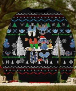 Light Lilo and Stitch Christmas Cider Knitted 3D Sweater For Thanksgiving