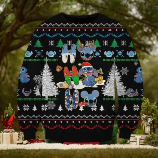 Light Lilo and Stitch Christmas Cider Knitted 3D Sweater For Thanksgiving