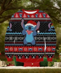 Light Lilo and Stitch Christmas Icy Knitted 3D Sweater For Thanksgiving