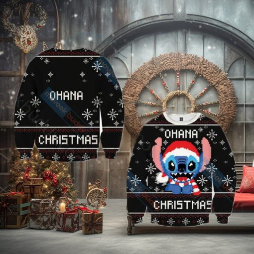 Light Lilo and Stitch Christmas Mulled Ugly 3D Sweater For Thanksgiving