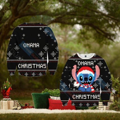 Light Lilo and Stitch Christmas Mulled Ugly 3D Sweater For Thanksgiving