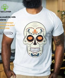 Light Yellow Sugar Skull With Flowers T Shirt