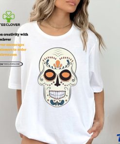 Light Yellow Sugar Skull With Flowers T Shirt 2 Light Yellow Sugar Skull With Flowers T Shirt