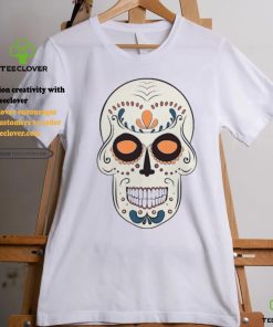 Light Yellow Sugar Skull With Flowers T Shirt 3 Light Yellow Sugar Skull With Flowers T Shirt