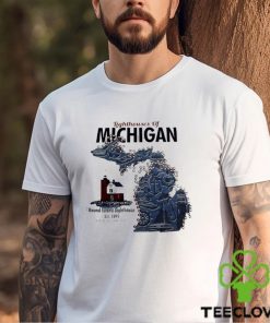 Lighthouses of Michigan Round Island Lighthouse retro shirt 1 Lighthouses of Michigan Round Island Lighthouse retro shirt