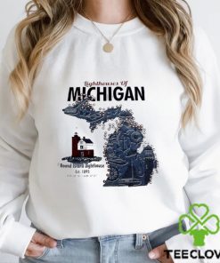 Lighthouses of Michigan Round Island Lighthouse retro shirt 2 Lighthouses of Michigan Round Island Lighthouse retro shirt