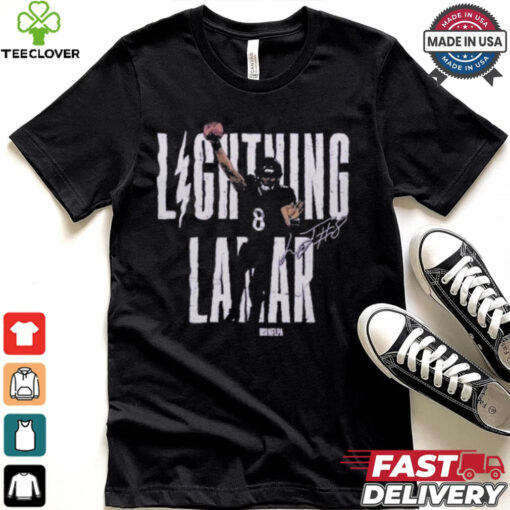 Lightning Lamar Jackson Baltimore Ravens Touchdown Leap Shirt