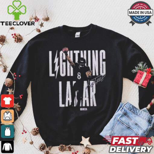 Lightning Lamar Jackson Baltimore Ravens Touchdown Leap Shirt