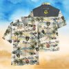 U.S. Coast Guard Coconut Tree Horizontal Striped Hawaiian Shirt