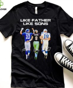 Like father like sons Eli Manning Archie Manning and Peyton Manning signatures shirt
