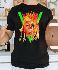 Lil Wayne face flames shirt