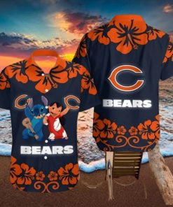 Lilo And Stitch Chicago Bears Hawaiian Shirt