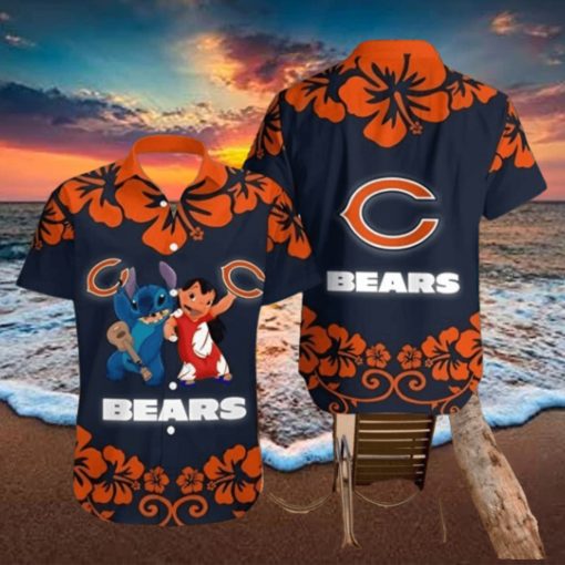 Lilo And Stitch Chicago Bears Hawaiian Shirt