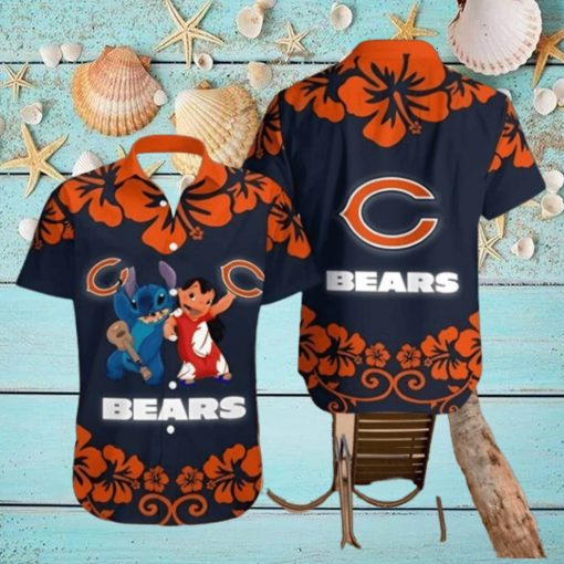 Lilo And Stitch Chicago Bears Hawaiian Shirt