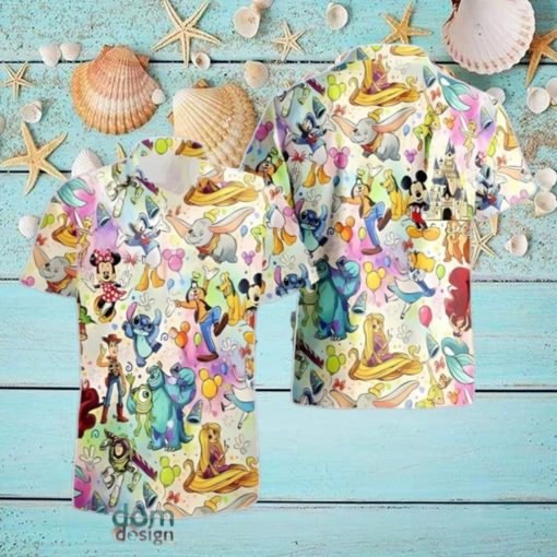 Lilo And Stitch Hawaiian Shirt Disney Characters Summer Beach Gift