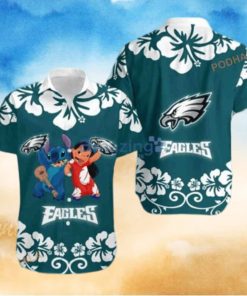 Lilo And Stitch NFL Philadelphia Eagles Hawaiian Shirt Disney Aloha Shirt