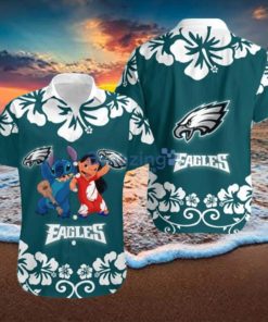 Lilo And Stitch NFL Philadelphia Eagles Hawaiian Shirt Summer Beach Gift