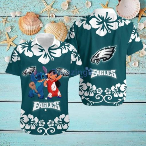 Lilo And Stitch NFL Philadelphia Eagles Hawaiian Shirt Summer Beach Gift