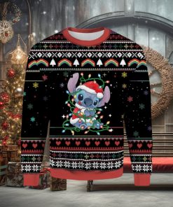 Lilo And Stitch Playing With Lights Ugly Christmas Sweater
