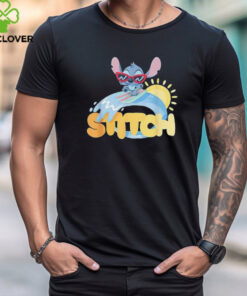 Lilo & Stitch Cute Surfing Wave T Shirt