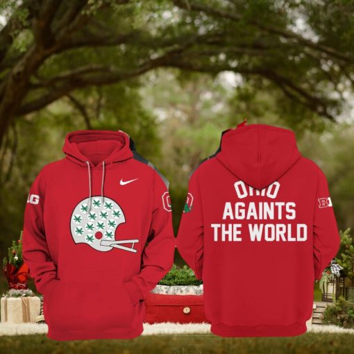 Limited Edition Ohio State Throwback Helmet Red Nike Logo Design 3D Hoodie