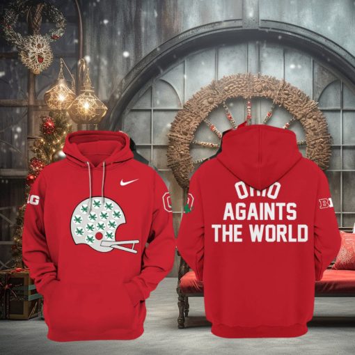 Limited Edition Ohio State Throwback Helmet Red Nike Logo Design 3D Hoodie